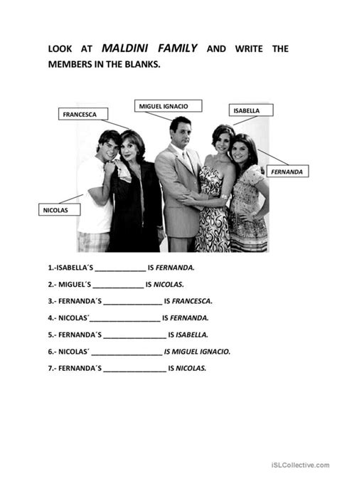 maldini family: English ESL worksheets pdf & doc