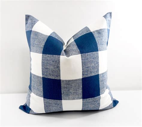 Blue Pillow. Sofa Pillow. Navy Blue and white. Sofa Pillow