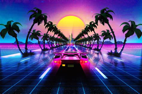 Wallpaper : Video Game Art, OutRun, video games, synthwave, 1980s ...