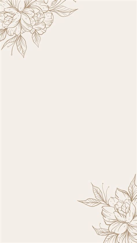 Aesthetic minimalist flower neutral wallpaper | Minimalist flowers ...