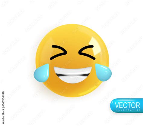 Emotion Realistic 3d Render. Icon Smile Emoji. Vector yellow glossy ...