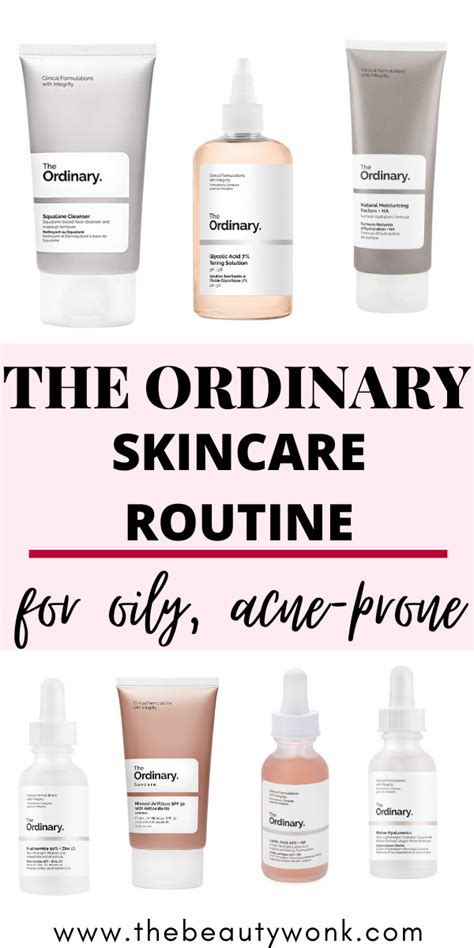 Simple skincare routine for oily skin and acne using The Ordinary ...