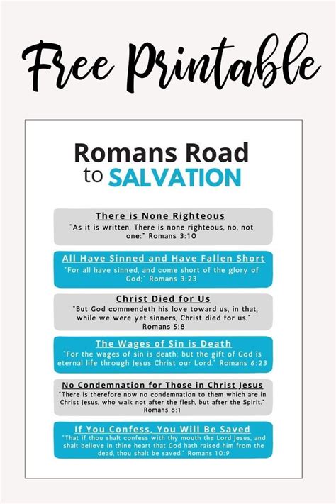 Romans Road To Salvation Printable For Kids