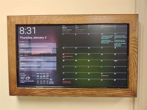 Google Calendar Digital Display