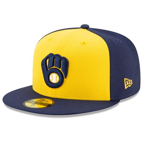 New Era Milwaukee Brewers Navy/Yellow Alternate 2020 Authentic ...