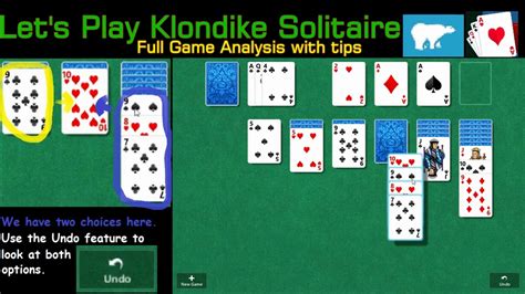 Lets play Klondike Solitaire Full Game Analysis with tips - YouTube