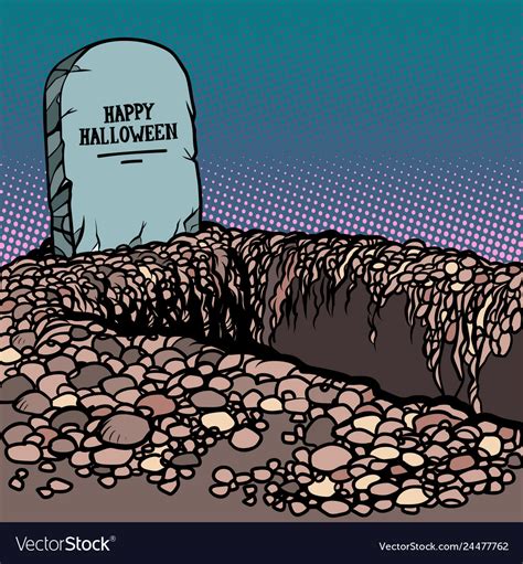 Happy halloween grave Royalty Free Vector Image