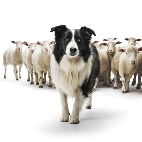 Premium AI Image | Border Collie Herding Sheep