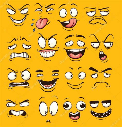 Funny cartoon faces — Stock Vector © memoangeles #103276326