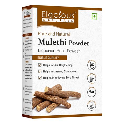 Elecious Mulethi Powder For Face, Hair, Eating (200 Grams ...