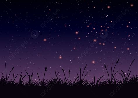 Starry Night Sky And Grass Silhouette Background, Wallpaper, Sky, Night ...