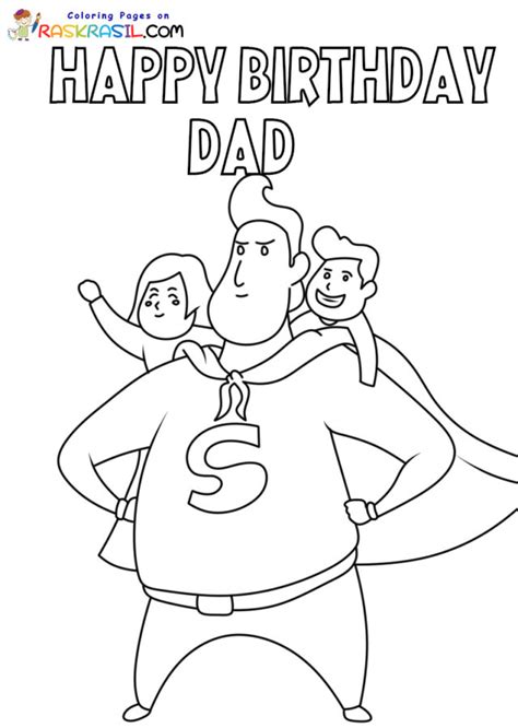 Happy Birthday Dad Coloring Pages