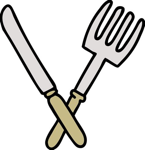 cartoon of a knife and fork 12550026 Vector Art at Vecteezy