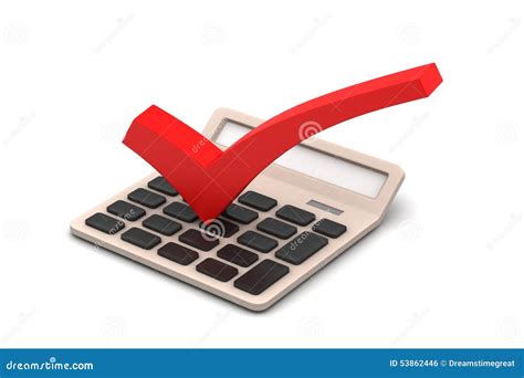 Calculator with tick mark stock illustration. Illustration of balance ...