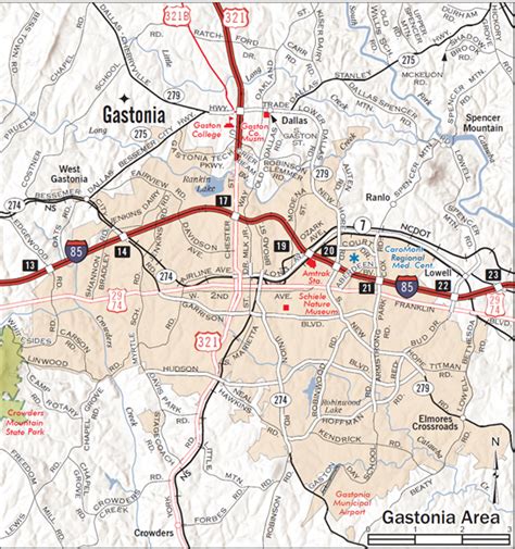 Maps of Gastonia, North Carolina