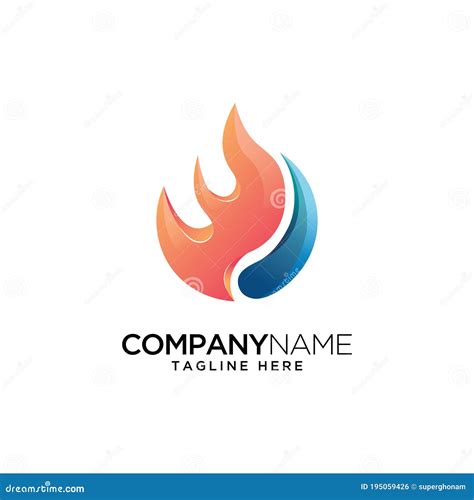 Fire with Water Logo Design Template.abstract Flame Icon Stock Vector ...