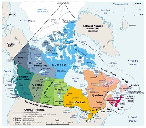 Large detailed political and administrative map of Canada with major ...