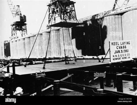 Keel laying of USS America (CVA-66) 1961 Stock Photo - Alamy