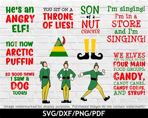 Buddy the Elf quote svg bundle, Elf movie svg bundle, Funny Christmas ...