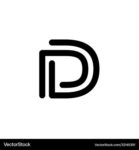 Line art d letter d logo design template Vector Image