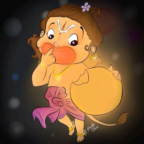 Cute little bal hanuman eating the sun digital art | Bal hanuman ...