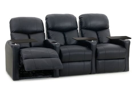 Upholstered Home Theater Seating with Cup Holder | Leather reclining ...