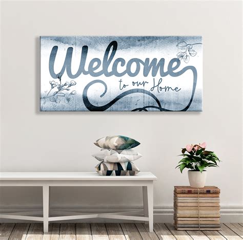 Home Wall Art: Welcome To Our Home V11 (Wood Frame Ready To Hang ...