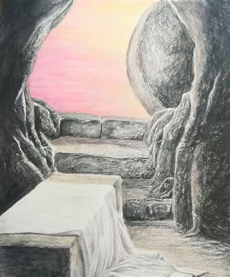 Empty Tomb Resurrection Art Easter Painting Inspirational - Etsy