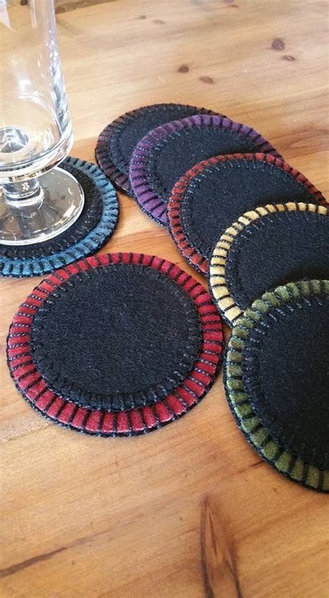 Wool felt coasters – pic for inspiration … - Wool Diy | Wool felt ...