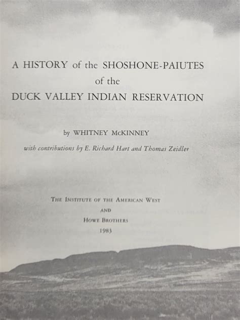 A History of the Shoshone-Paiutes of the Duck Valley Indian Reservation ...