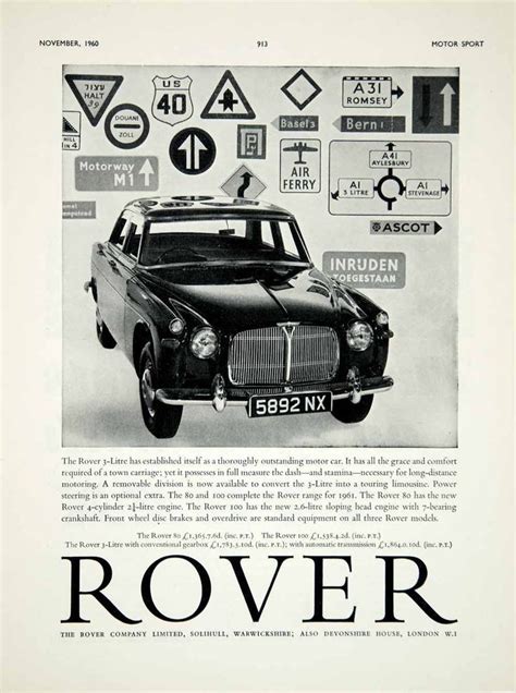 an advertisement for the rover car, with various stickers and symbols ...