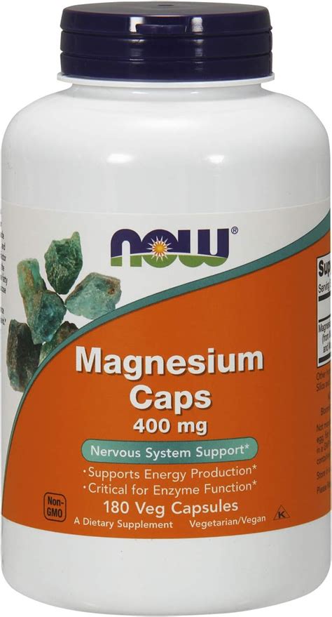 Amazon.com: Cápsulas de 400 mg de magnesio, marca Now Foods: Health ...