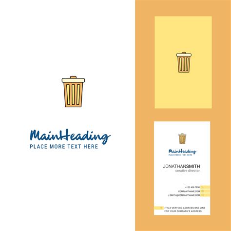 Dustbin Creative Logo and business card vertical Design Vector 14247844 ...