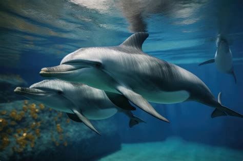 Premium AI Image | Wild dolphin family enjoying their natural habitat ...