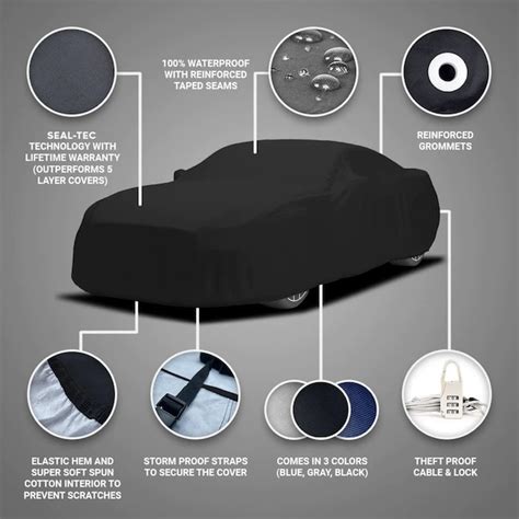 Seal Skin Covers Universal Car Cover for Sedan, Indoor/Outdoor, Black ...