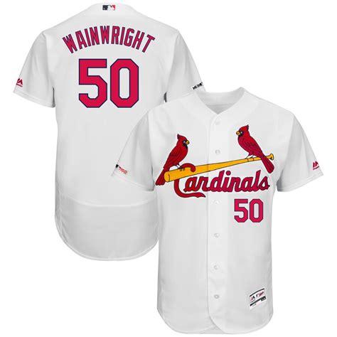 Men's St. Louis Cardinals Adam Wainwright Majestic Home White Flex Base ...