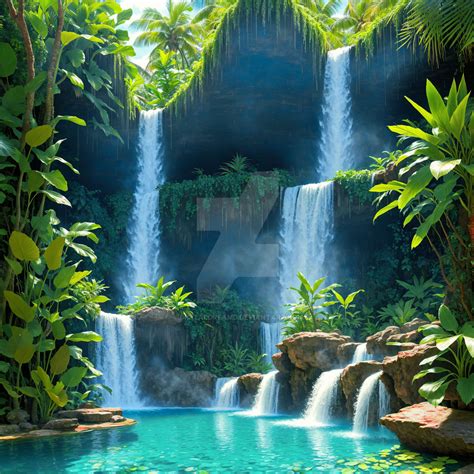 Waterfall Oasis by DigitalDreamD on DeviantArt