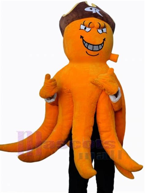 Orange Octopus Mascot Costume Ocean