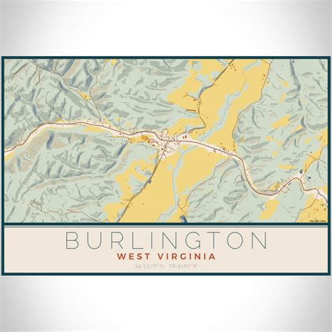 Burlington - West Virginia Map Print in Woodblock — JACE Maps