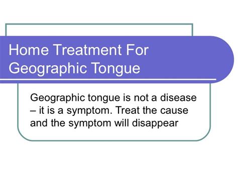 Home treatment for geographic tongue