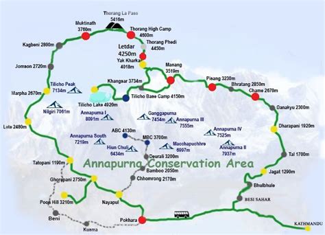 Annapurna Round Trekking Map: Cost, itinerary, weather, Distance