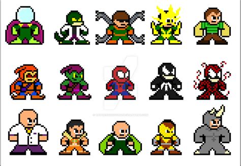 8-bit Spider-Man and Foes by 8BitHeroDotOrg on DeviantArt