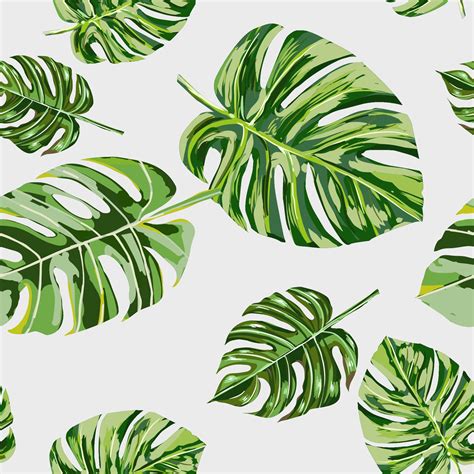 Hand drawn tropical leaf seamless pattern 622309 Vector Art at Vecteezy