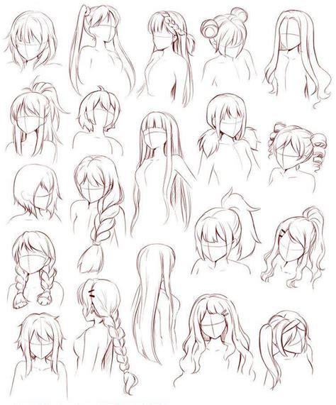 Girl Hairstyles Drawing Reference and Sketches for Artists | Anime ...