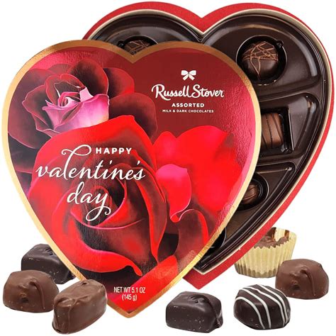 Buy Russell Stover Heart Shaped Box of Chocolates – 5.1oz Sweet ...