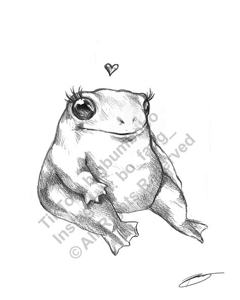 Fat Little Frog Sketch Drawing Illustration 8.5 X 11 Black - Etsy