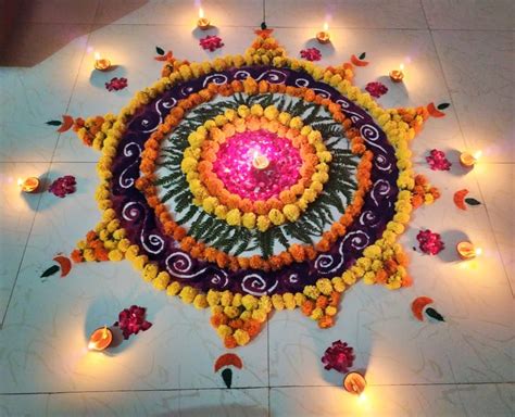 Top 10 Eye Catching Flower Rangoli Designs For Diwali