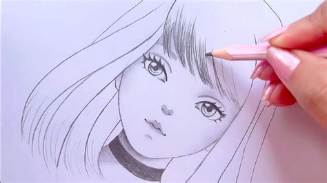 Easy anime girl drawing || How to draw anime step by step || Pencil ...