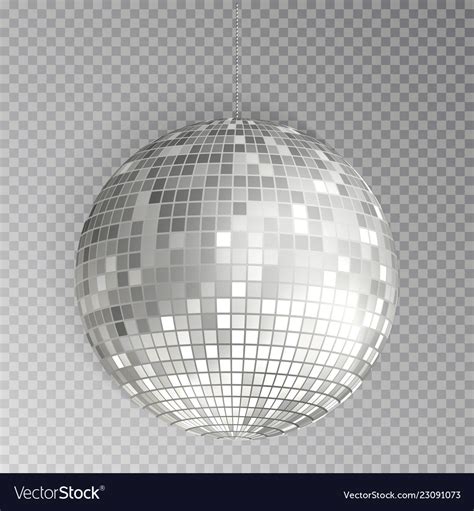 Glitter disco ball silver mirrorball isola Vector Image