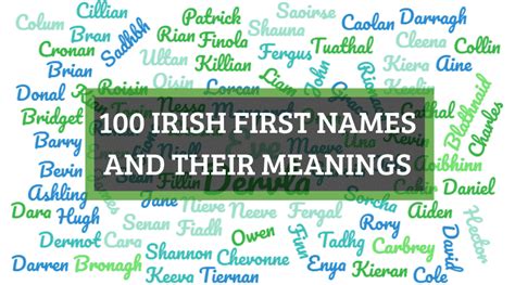 100 MOST POPULAR Gaelic and Irish first names and meanings (A-Z list)